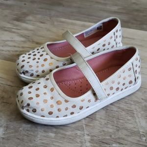 TOMS - Toddler size10, Creme/Rose Gold Polka Dots